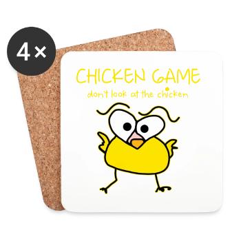 chicken game fun - Coasters (set of 4) - white - Front