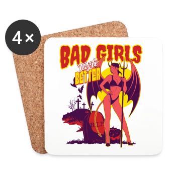 Bad Girls Taste Better Tattooed Girls B - Coasters (set of 4) - white - Front