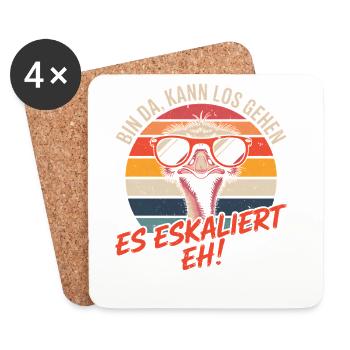 Strauss I'm Here We Go It's Escalating Anyway - Coasters (set of 4) - white - Front