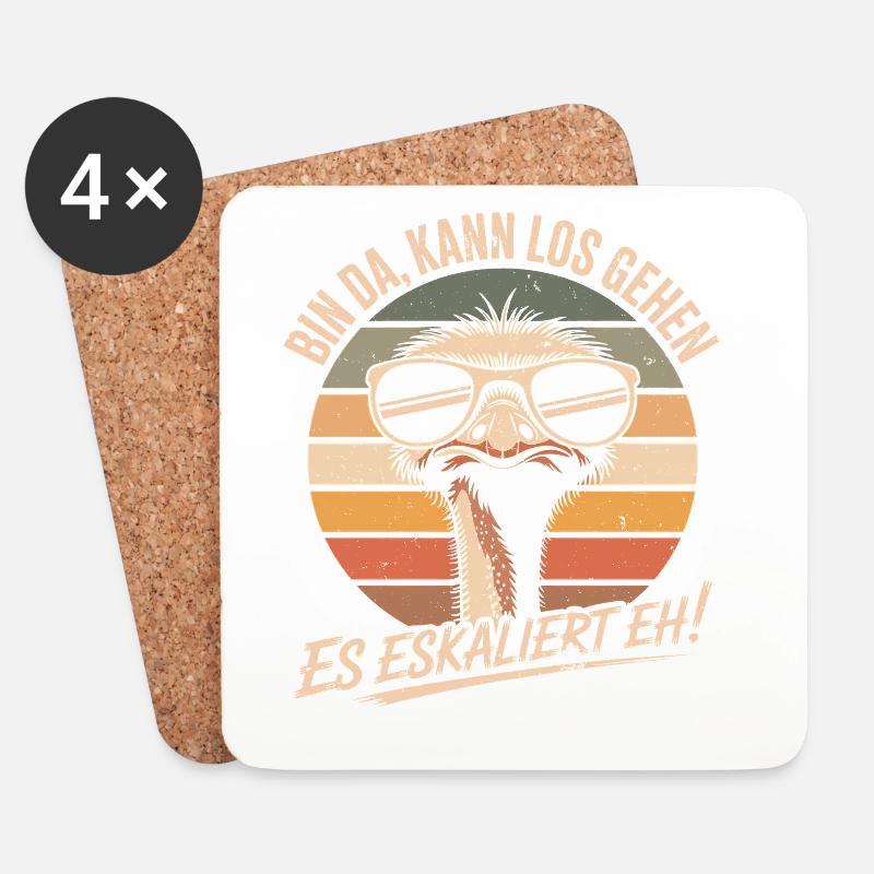 Strauß Bin Da Kann Los Gehen Es Eskaliert Eh - Untersetzer (4er-Set) - Weiß