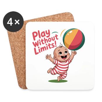 Playful Baby with Beach Ball Design - Coasters (set of 4) - white - Front
