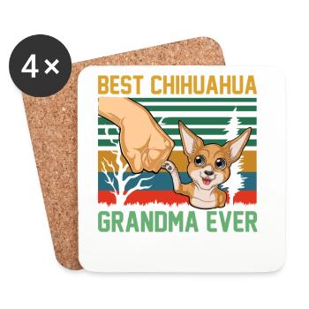 Chihuahua - Coasters (set of 4) - white - Front