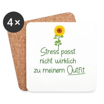 Statement-Design-Handwriting-on-Women'sCut with a  - Untersetzer (4er-Set) - Weiß - Vorne
