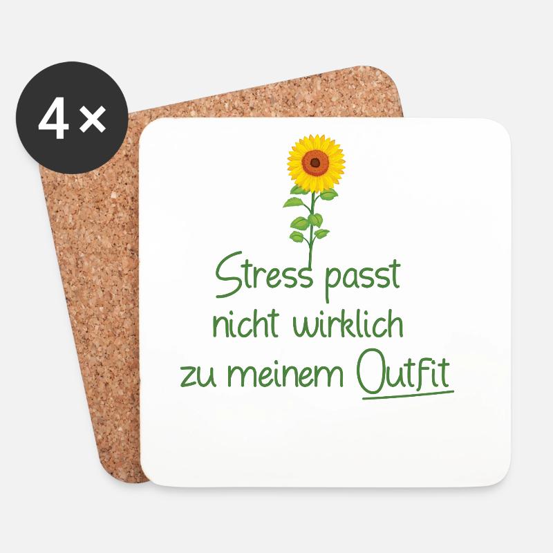 Statement-Design-Handwriting-on-Women'sCut with a - Untersetzer (4er-Set) - Weiß
