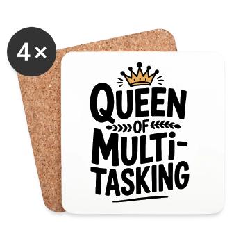 Queen of Multitasking - Coasters (set of 4) - white - Front