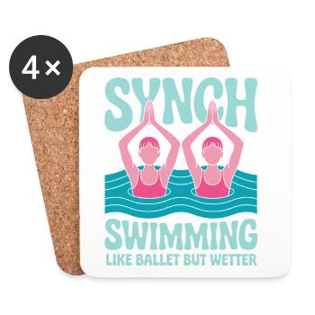 Natation synchronisée Natation artistique Sports nautiques - Dessous de verre (lot de 4) - blanc - Devant
