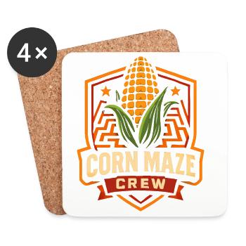 Corn Maze Crew Gruseliges Halloween-Maislabyrinth - Untersetzer (4er-Set) - Weiß - Vorne
