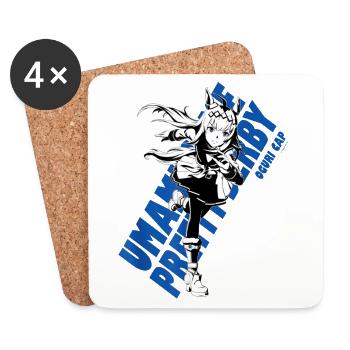 Manga heroine with a dynamic style - Coasters (set of 4) - white - Front