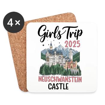 Girls Trip 2025 Neuschwanstein Castle - Coasters (set of 4) - white - Front
