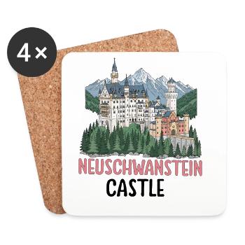 Château de Neuschwanstein - Dessous de verre (lot de 4) - blanc - Devant