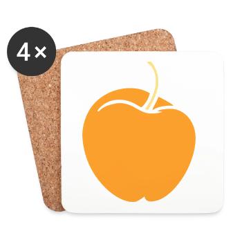 Minimalist abbreviation of Nectarine in peach - Coasters (set of 4) - white - Front