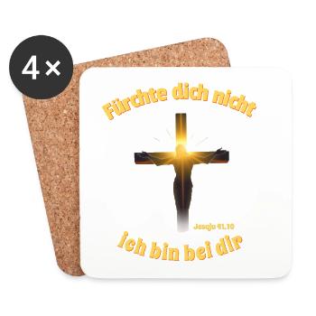 Message de la Croix Brillante Jésus disant Isaïe - Dessous de verre (lot de 4) - blanc - Devant