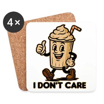 Tasse à café humoristique avec dicton - Dessous de verre (lot de 4) - blanc - Devant
