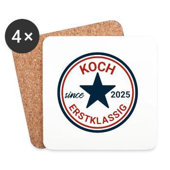 Koch Classic Retro Badge - Untersetzer (4er-Set) - Weiß - Vorne