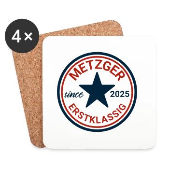 Butcher Vintage Emblem - Coasters (set of 4) - white - Front