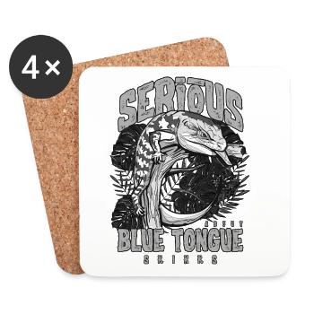 Gardien de reptiles sérieux au sujet des scinques à langue bleue - Dessous de verre (lot de 4) - blanc - Devant