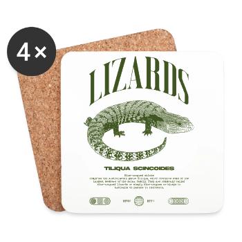 Blue Tongue Skink Reptile Keeper Streetwear - Untersetzer (4er-Set) - Weiß - Vorne