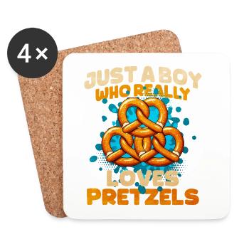 Bretzel Pretzel-Design mit Spruch - Untersetzer (4er-Set) - Weiß - Vorne