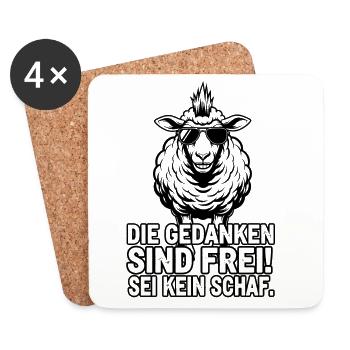 Cooles Schaf - Meinungsfreiheit  - Untersetzer (4er-Set) - Weiß - Vorne