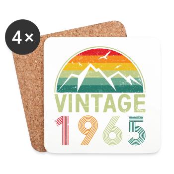Vintage Mountain Range Skyline Design - Coasters (set of 4) - white - Front