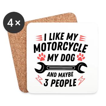 Motorcycle Dog Humor Motorbike Quote - Untersetzer (4er-Set) - Weiß - Vorne