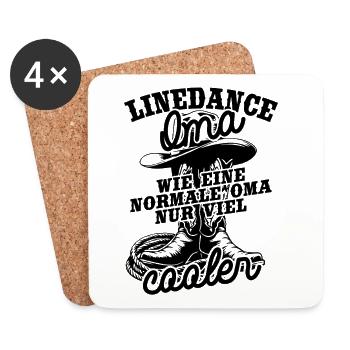 Danse en ligne mamie comme une mamie normale, mais en plus cool - Dessous de verre (lot de 4) - blanc - Devant