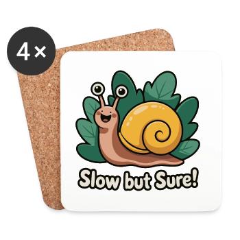 Skurrile Schnecke mit Phrase - Untersetzer (4er-Set) - Weiß - Vorne