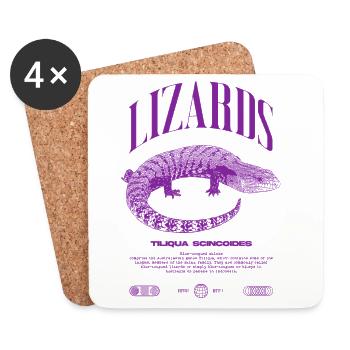 Blue Tongue Skink Reptile Keeper Streetwear - Untersetzer (4er-Set) - Weiß - Vorne