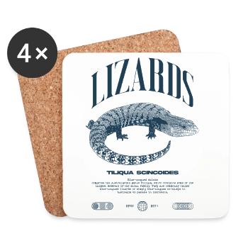 Blue Tongue Skink Reptile Keeper Streetwear - Untersetzer (4er-Set) - Weiß - Vorne