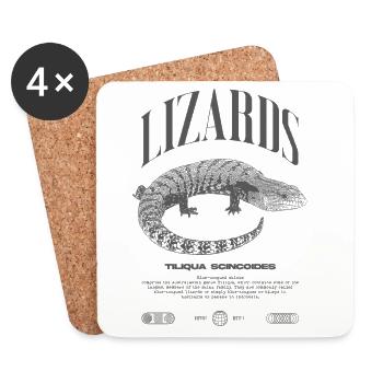 Blue Tongue Skink Reptile Keeper Streetwear - Untersetzer (4er-Set) - Weiß - Vorne