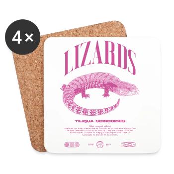 Blue Tongue Skink Reptile Keeper Streetwear - Untersetzer (4er-Set) - Weiß - Vorne