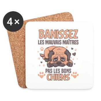 Elevage Canin Chiot Mignon Education - Dessous de verre (lot de 4) - blanc - Devant