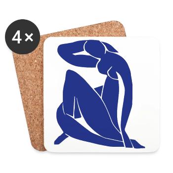 Blue Nude Art Impressionism Matisse Fauvism - Coasters (set of 4) - white - Front