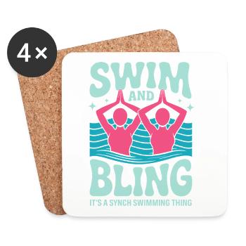 Synchronized swimming Artistic swimming Water sports - Coasters (set of 4) - white - Front