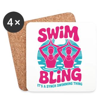 Natation synchronisée Natation artistique Sports nautiques - Dessous de verre (lot de 4) - blanc - Devant
