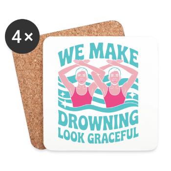 Natation synchronisée Natation artistique Sports nautiques - Dessous de verre (lot de 4) - blanc - Devant