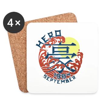 Japan Hero since September 1984 Geburtstaggeschenk - Untersetzer (4er-Set) - Weiß - Vorne