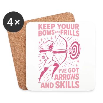 Keep Your Bows And Frills Arrows Skills - Coasters (set of 4) - white - Front