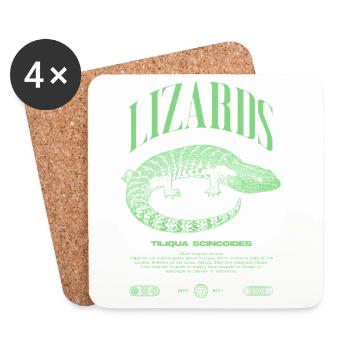 Blue Tongue Skink Reptile Keeper Streetwear - Untersetzer (4er-Set) - Weiß - Vorne