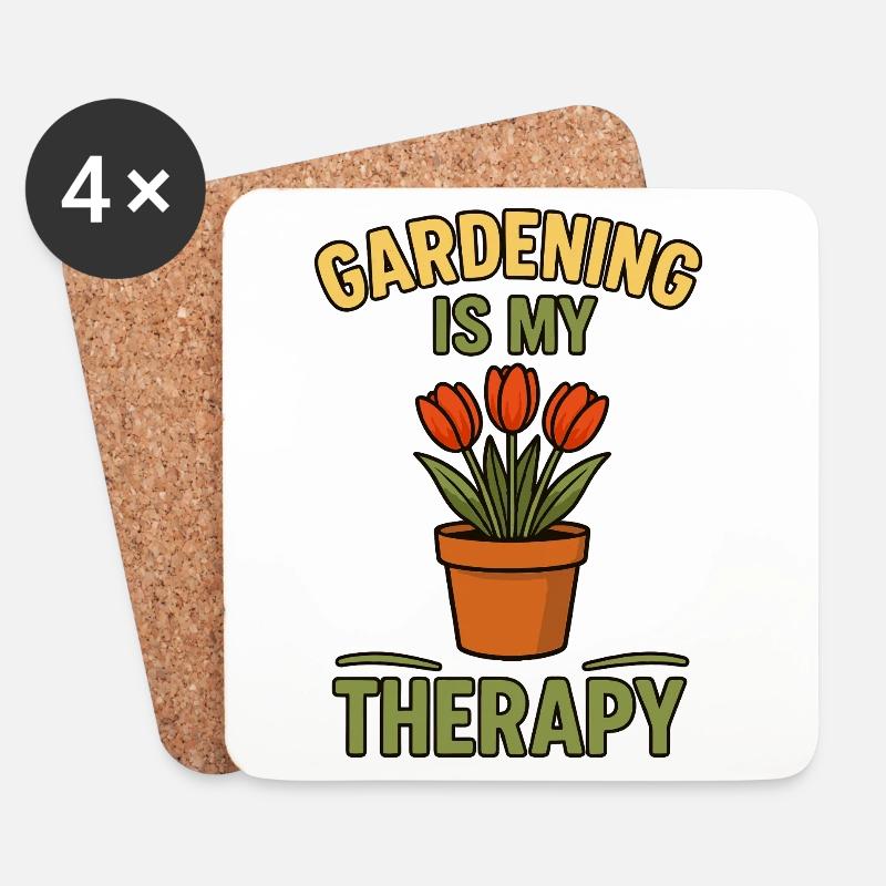 Gartenliebe Therapeutisches Design - Untersetzer (4er-Set) - Weiß