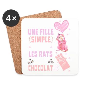 I am a Simple Rats and Chocolate girl - Coasters (set of 4) - white - Front