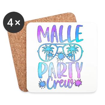 Malle Party Crew - Untersetzer (4er-Set) - Weiß - Vorne
