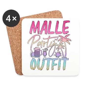 Mallorca Party Outfit - Coasters (set of 4) - white - Front