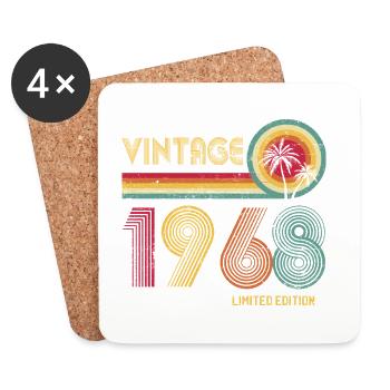 Vintage 70s Inspired Retro Design - Coasters (set of 4) - white - Front