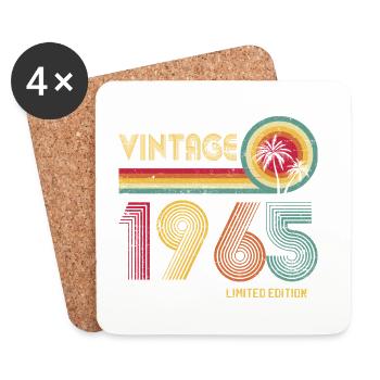 Retro 70er-Jahre-Farbverlaufszahlen-Design - Untersetzer (4er-Set) - Weiß - Vorne