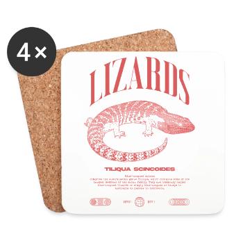 Blue Tongue Skink Reptile Keeper Streetwear - Untersetzer (4er-Set) - Weiß - Vorne