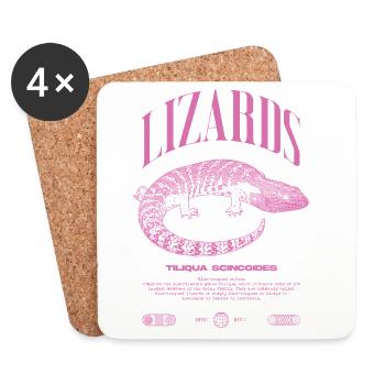 Blue Tongue Skink Reptile Keeper Streetwear - Untersetzer (4er-Set) - Weiß - Vorne