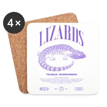 Blue Tongue Skink Reptile Keeper Streetwear - Untersetzer (4er-Set) - Weiß - Vorne