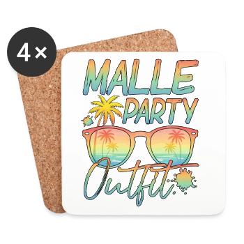 Malle Party Outfit - Coasters (set of 4) - white - Front