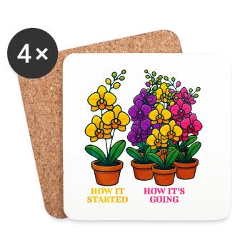 Blumenkunst: Entwicklung und Wachstum - Untersetzer (4er-Set) - Weiß - Vorne